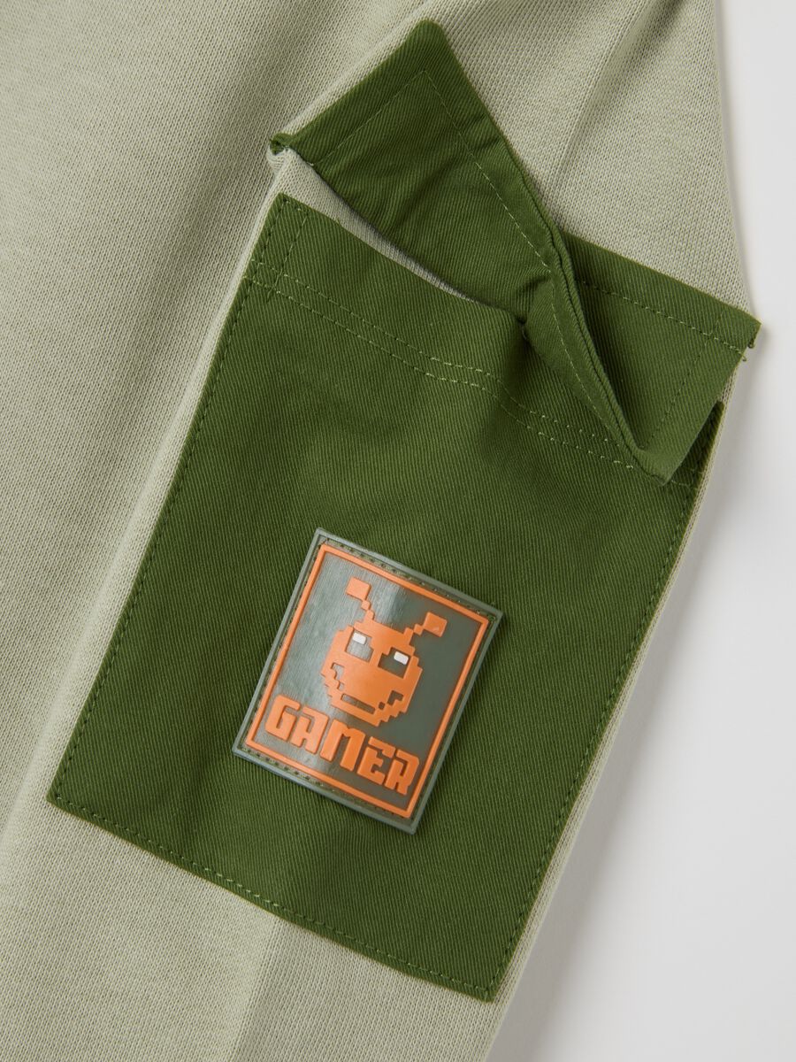 Children's green pure cotton sweatshirt regular fit_2