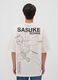 White oversized pure cotton Naruto print T-shirt_3