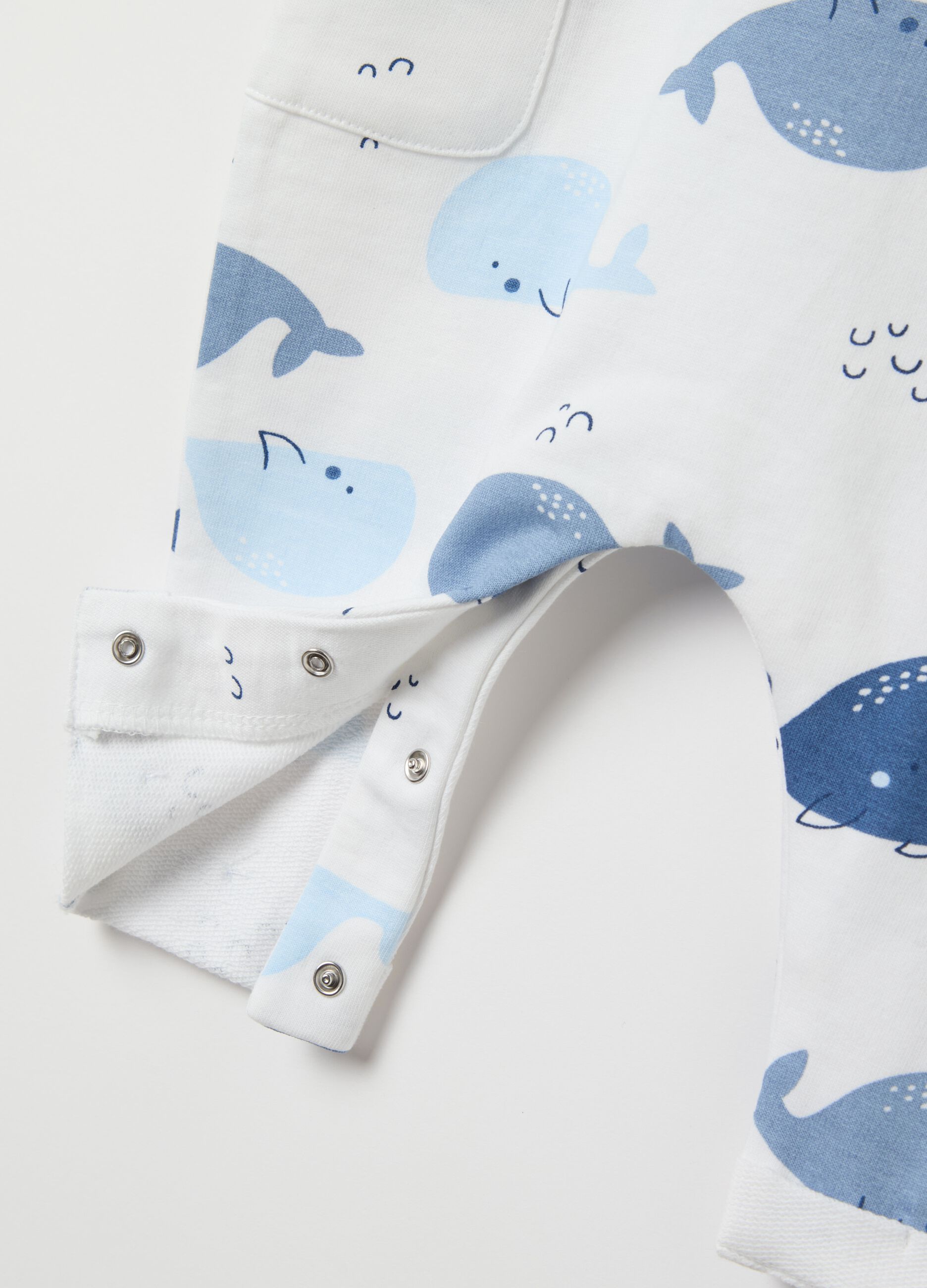 French terry onesie with cetaceans print