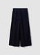 Pantaloni blu navy in puro cotone a coste regular fit_2