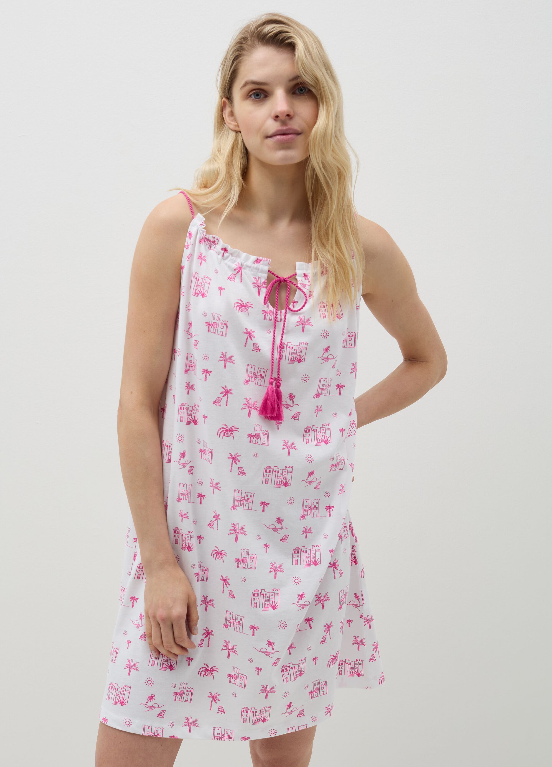 Ovs Camicia da notte con stampa Summer Vibes