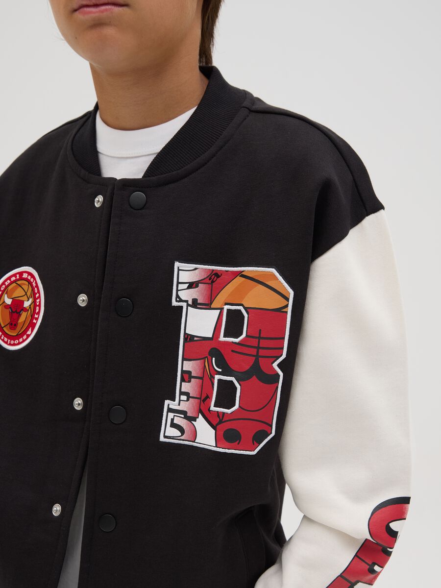 Varsity bomber jacket with patches and NBA Chicago Bulls_1