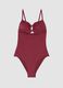 Red stretchy one-piece swimsuit with straps_4