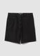 Black denim bermuda shorts in a cotton blend, baggy fit_1