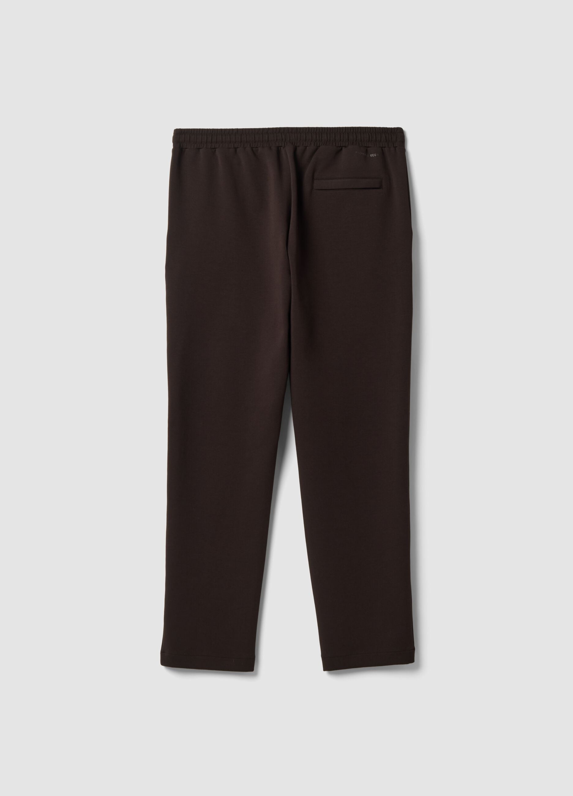 Brown stretch-cotton regular-fit trousers