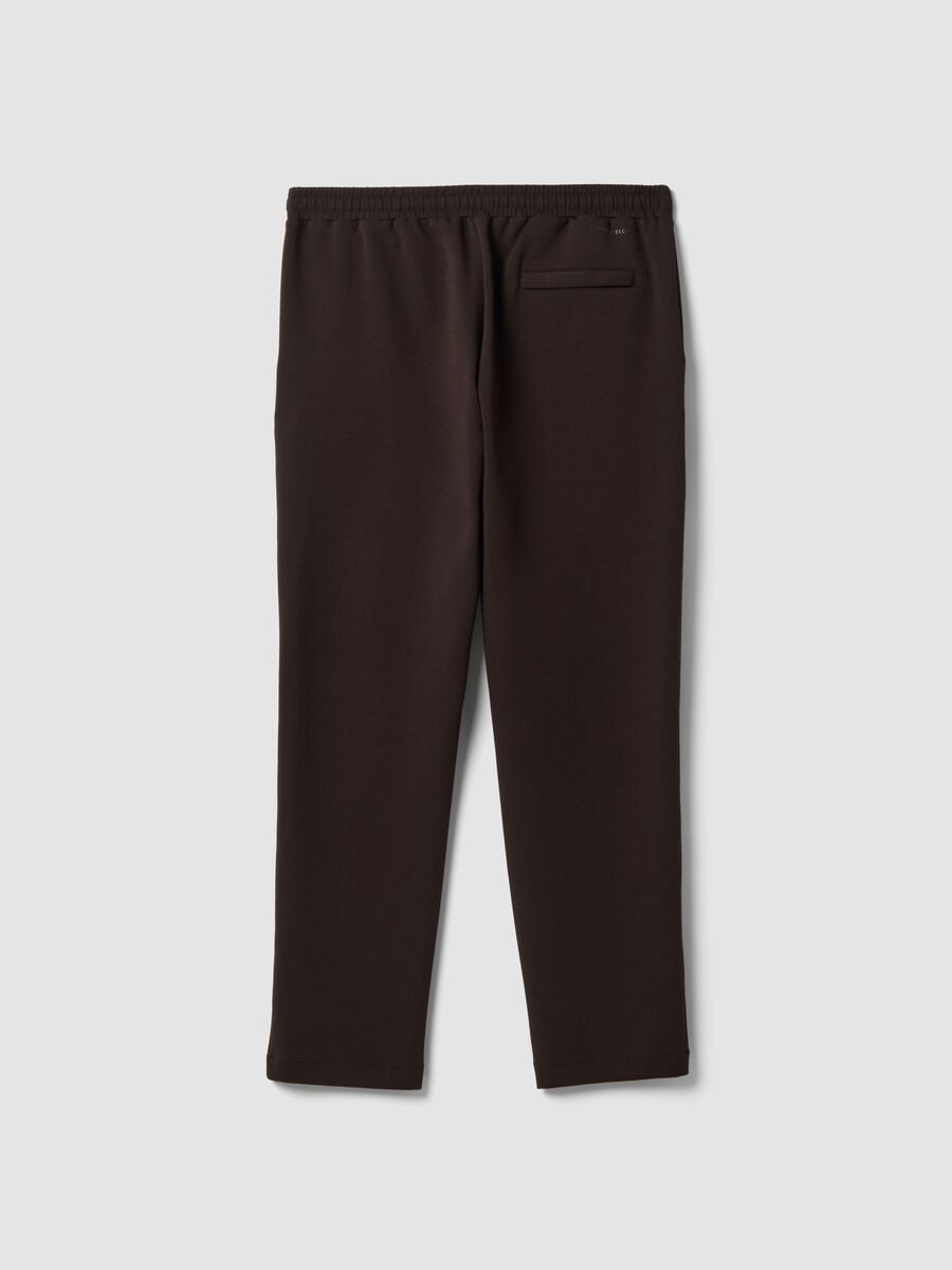 Brown stretch-cotton regular-fit trousers_2