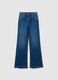 Wide Leg Stretch Blue Denim Jeans_4