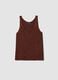 Brown viscose-blend regular-fit glitter tank top_4