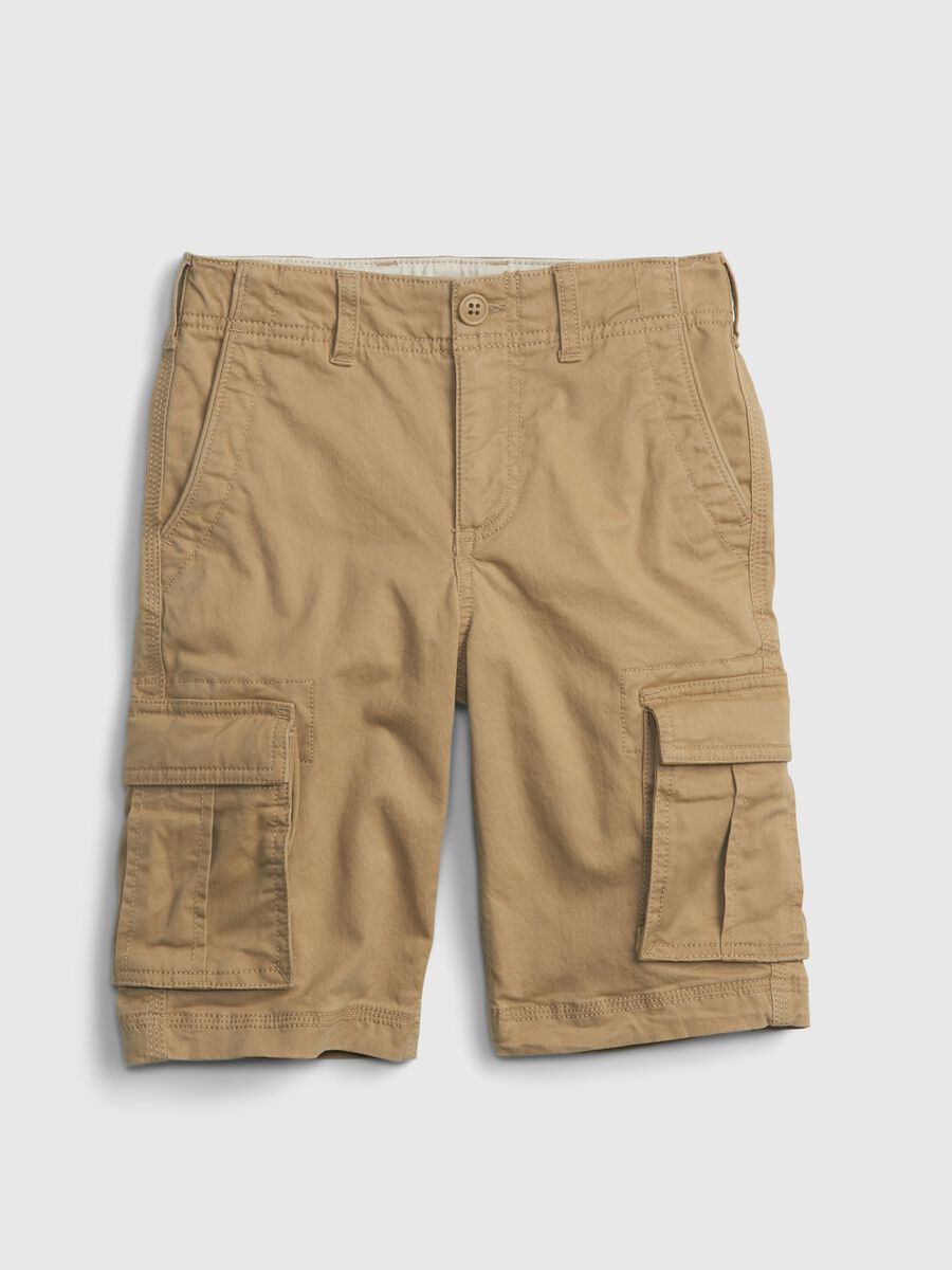 Stretch cotton cargo Bermuda shorts_0