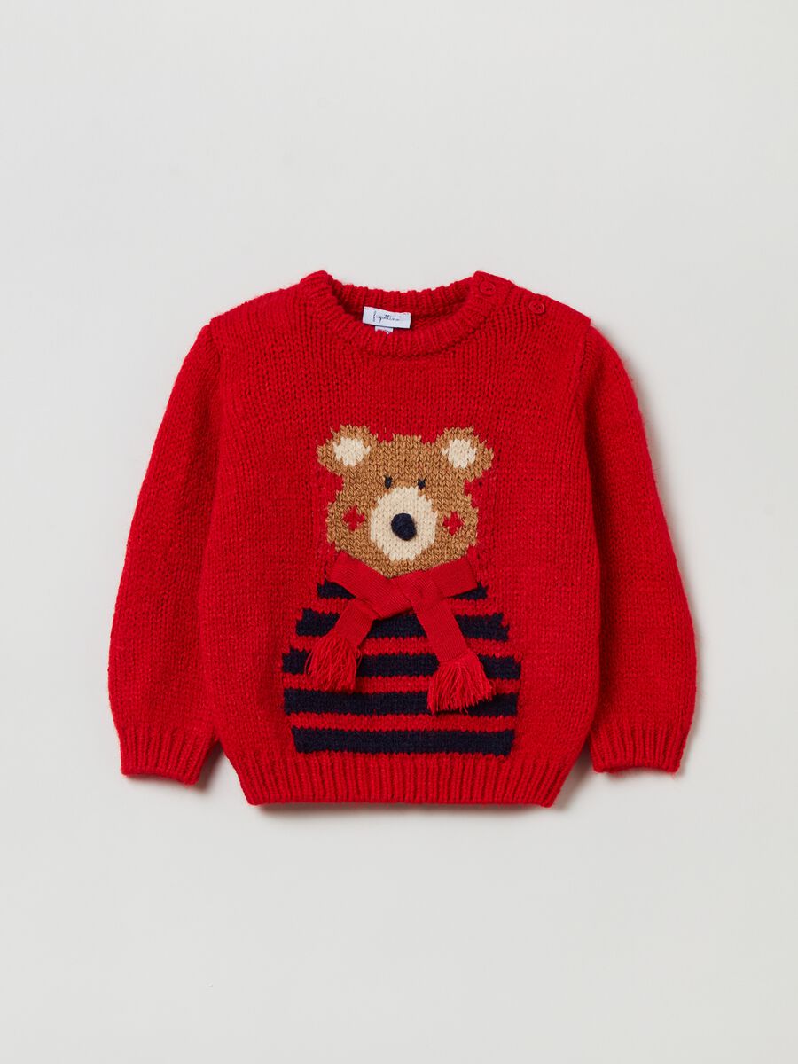 Pullover con disegno orso jacquard_0