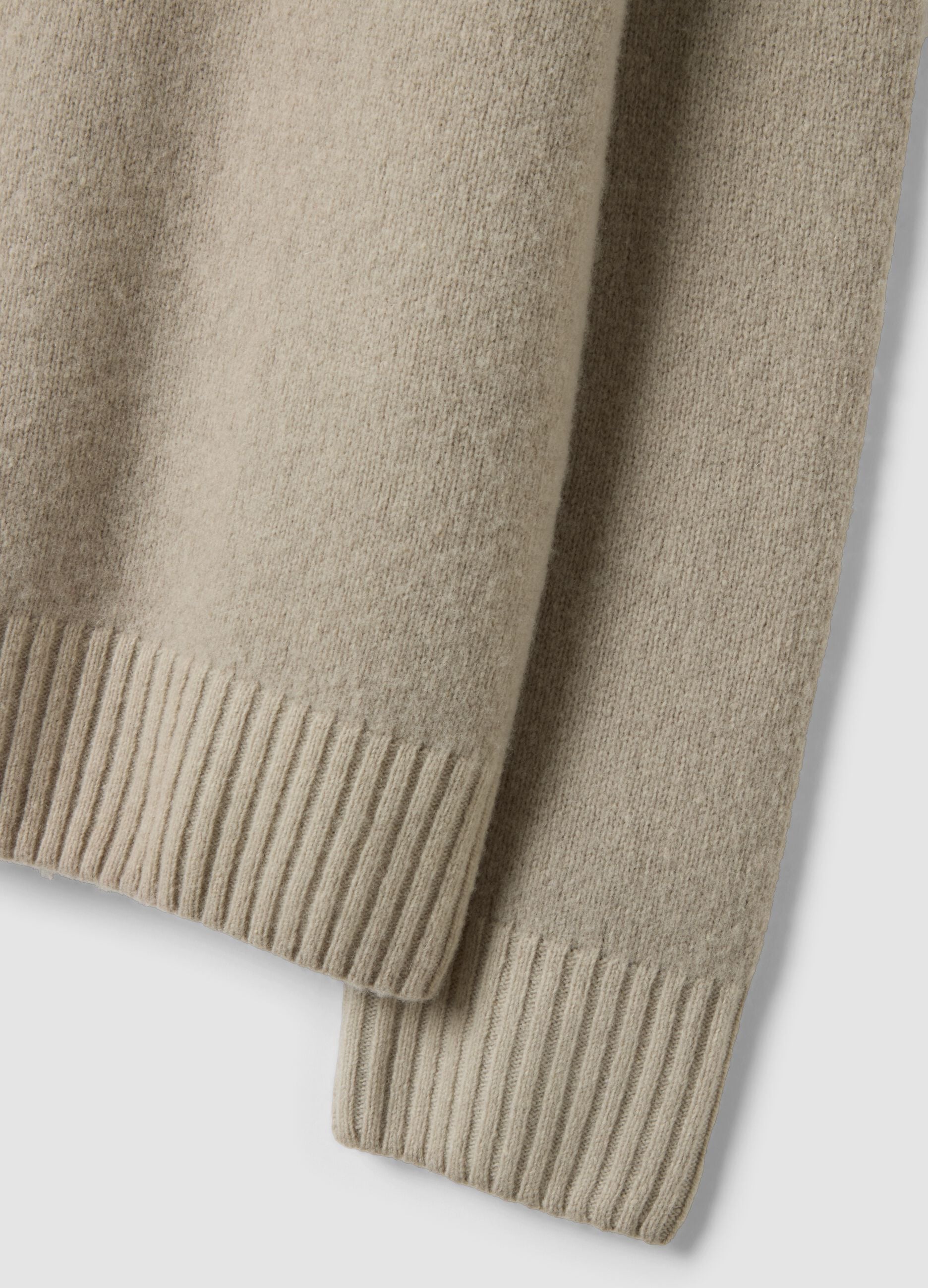 Grey crew-neck wool-blend jumper, regular fit