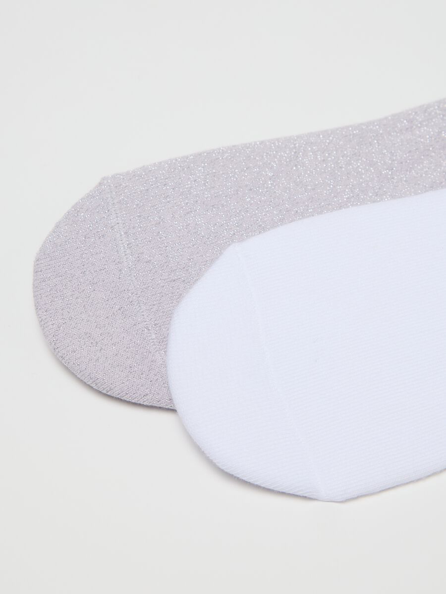 White and grey invisible socks with glitter_2