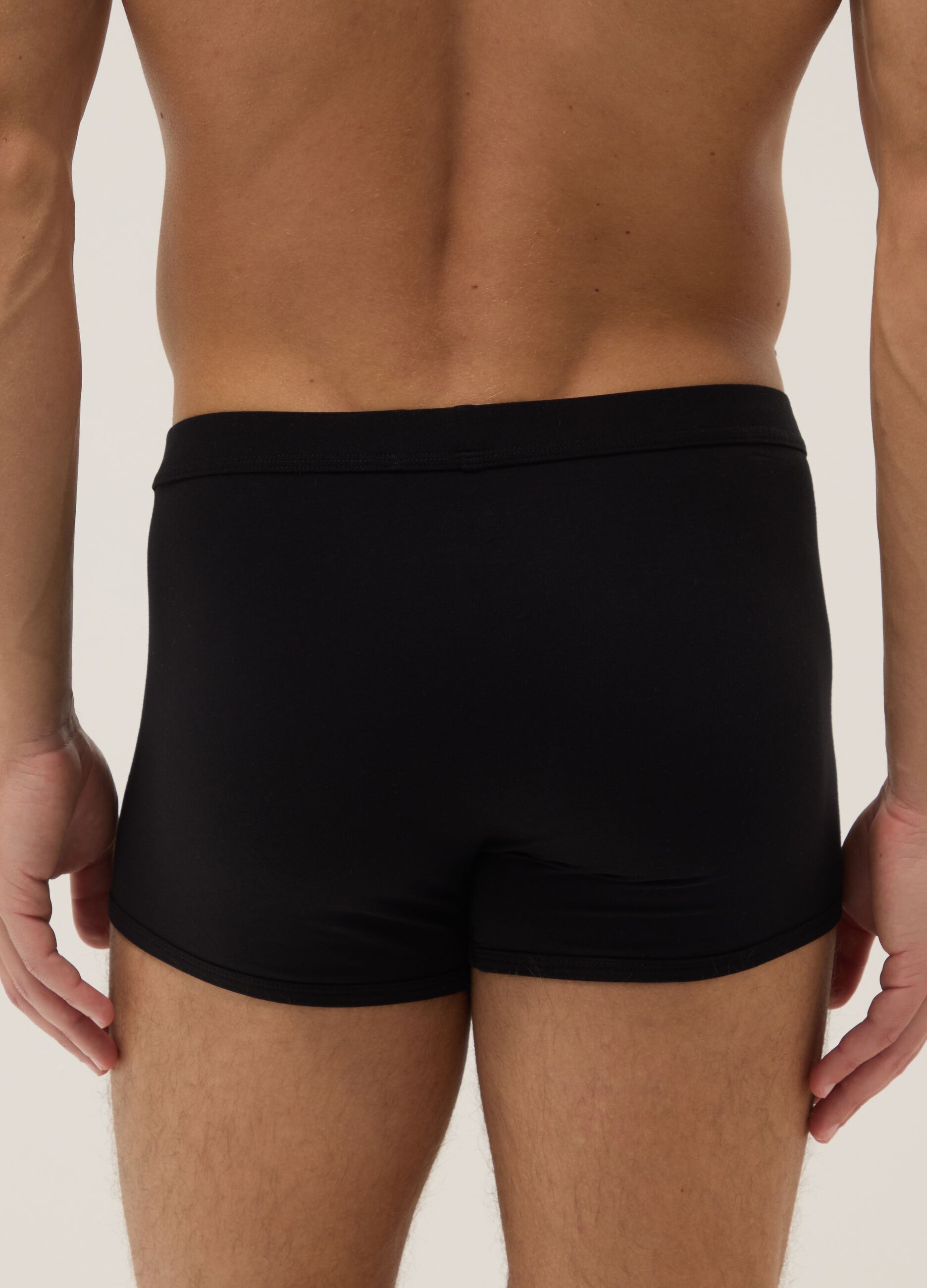 Tripack boxer in cotone elasticizzato nero regular fit