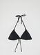 Black stretchy triangle bikini top with sparkling details_4