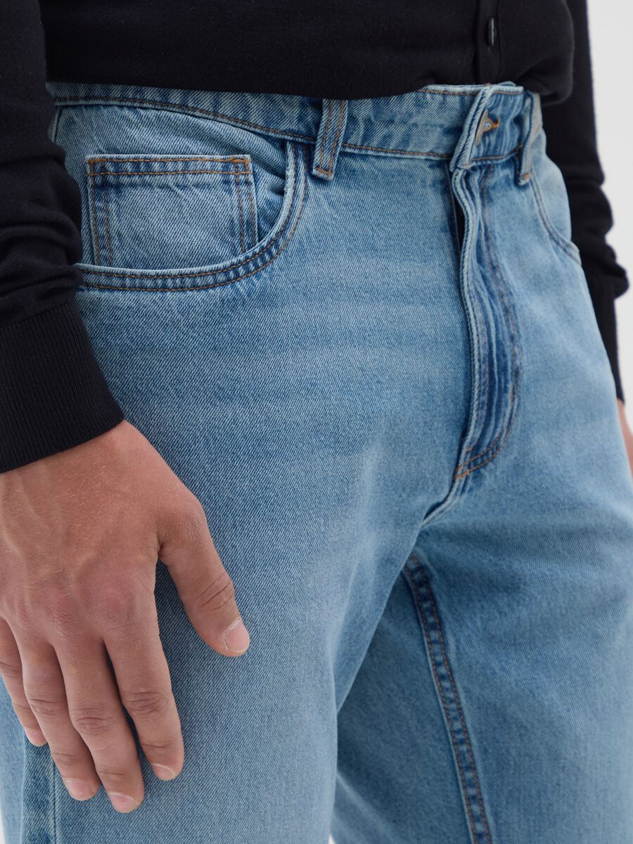 Men's pure cotton blue regular fit jeans_2