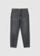 Grey pure cotton regular tapered jeans_4