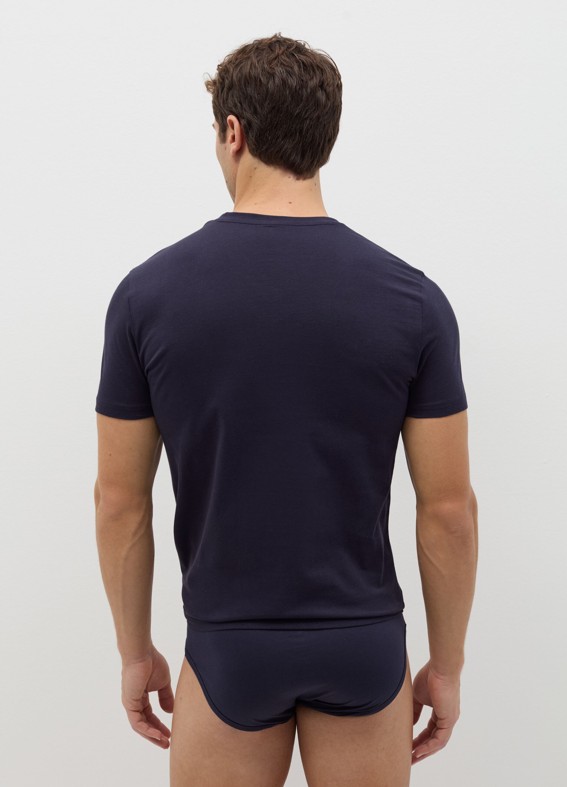 Organic cotton undershirt with V neck