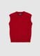 Gilet girocollo rosso da bambino regular fit senza maniche_0
