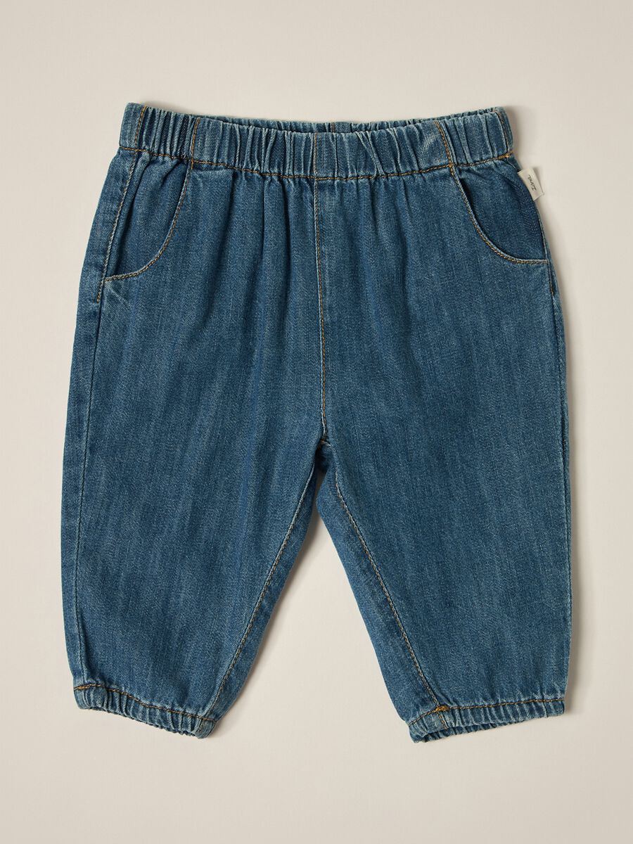 IANA newborn boy trousers in 100% cotton denim_0