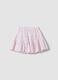 Pink mini skirt in pure cotton with Broderie Anglaise embroidery_1