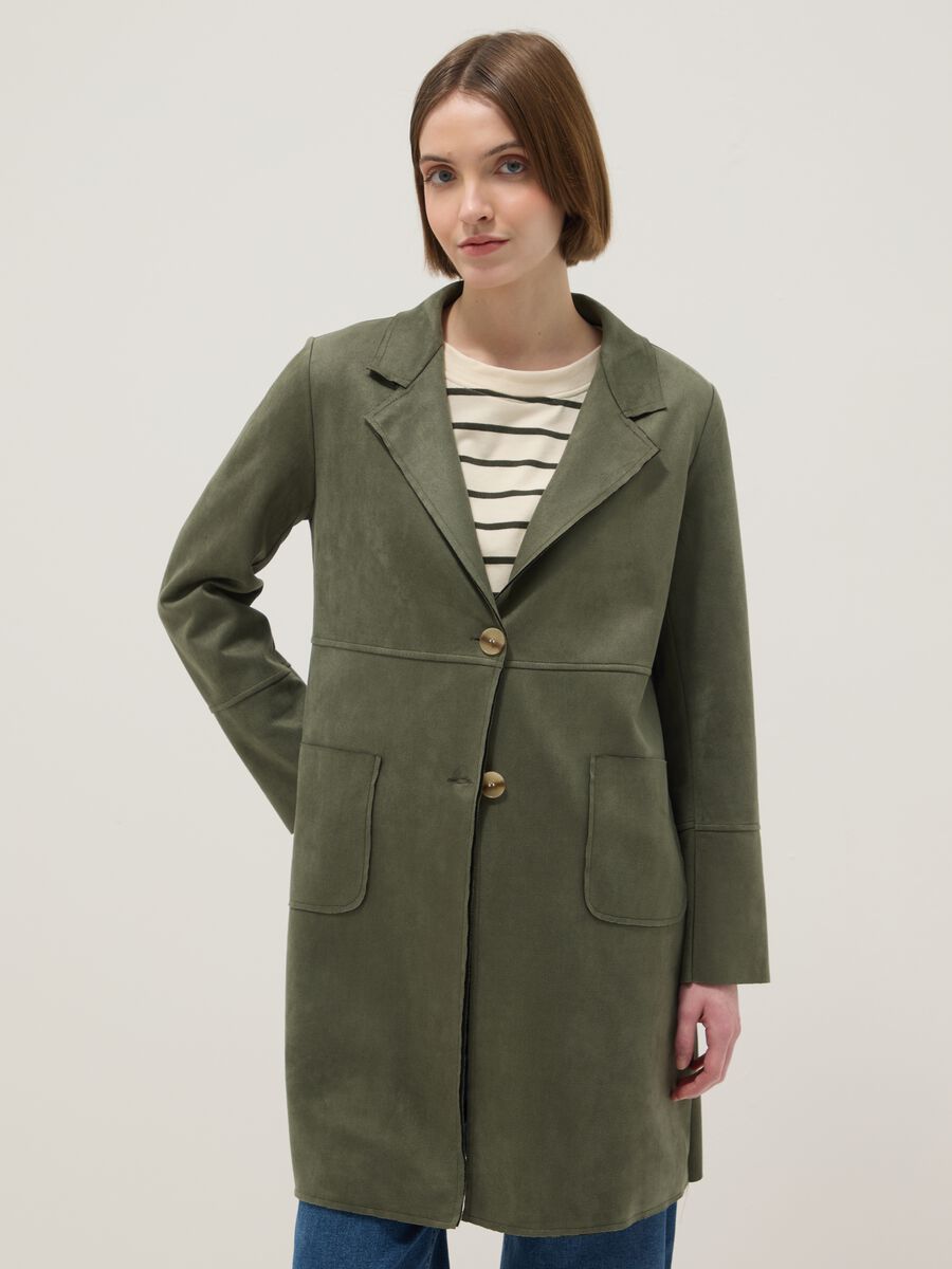 Giacca leggera verde regular fit con tasche ampie_1