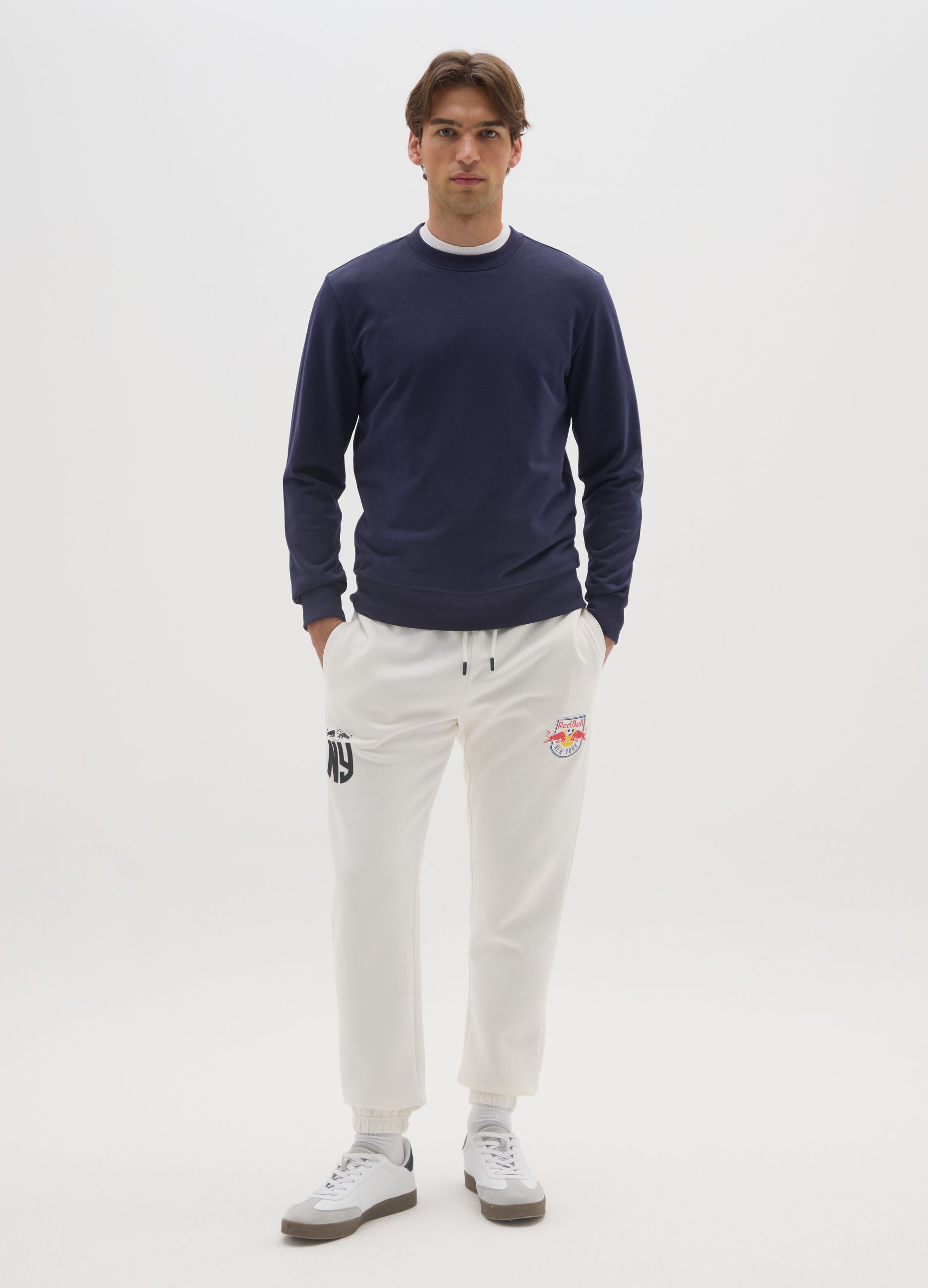 Pantaloni in misto cotone bianchi
