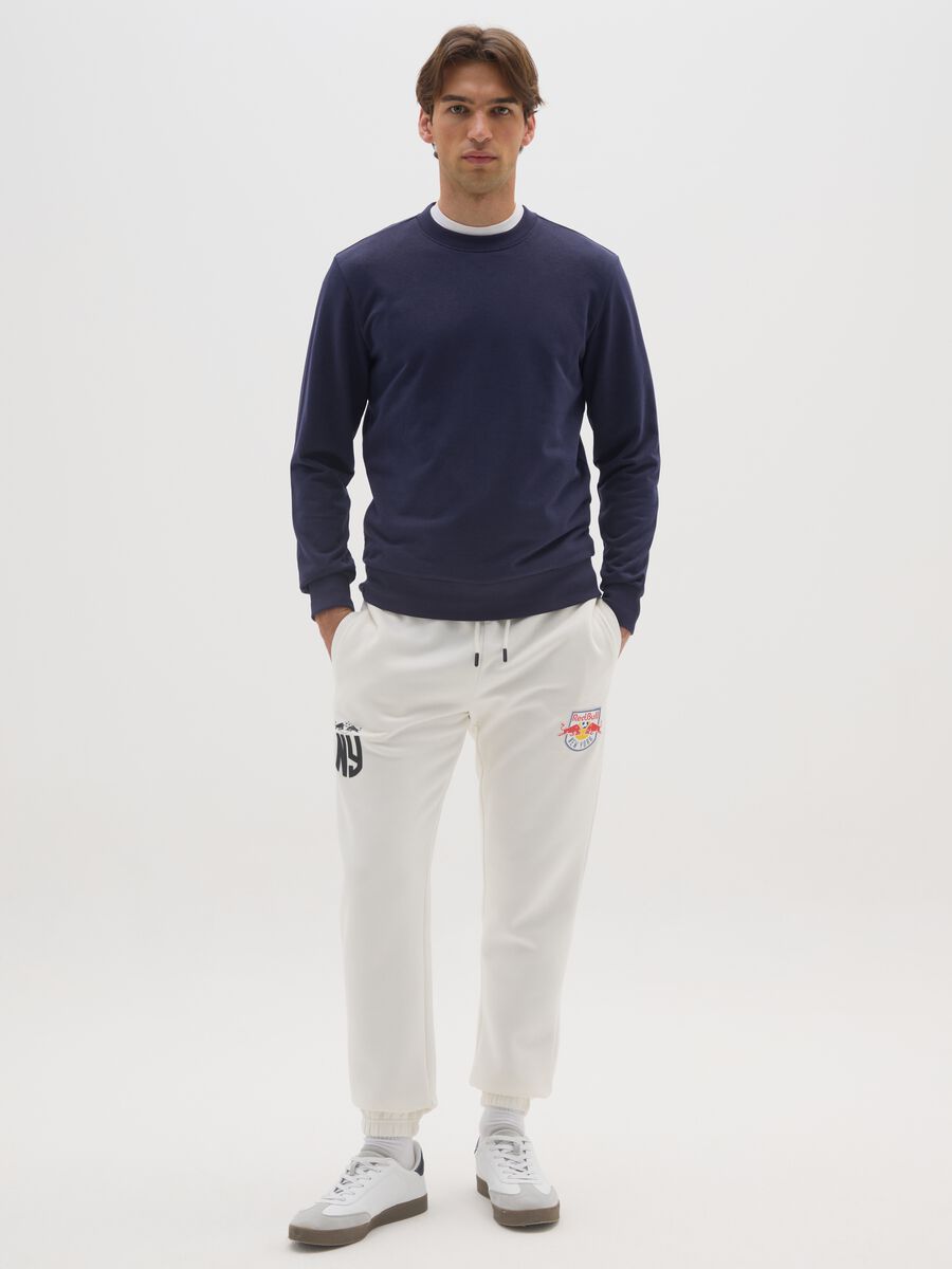 Pantaloni in misto cotone bianchi_0