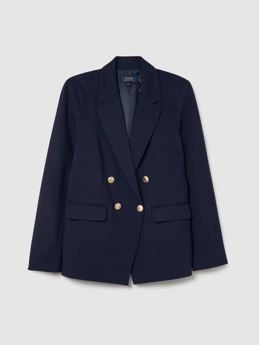 Blazer doppiopetto con bottoni dorati_4