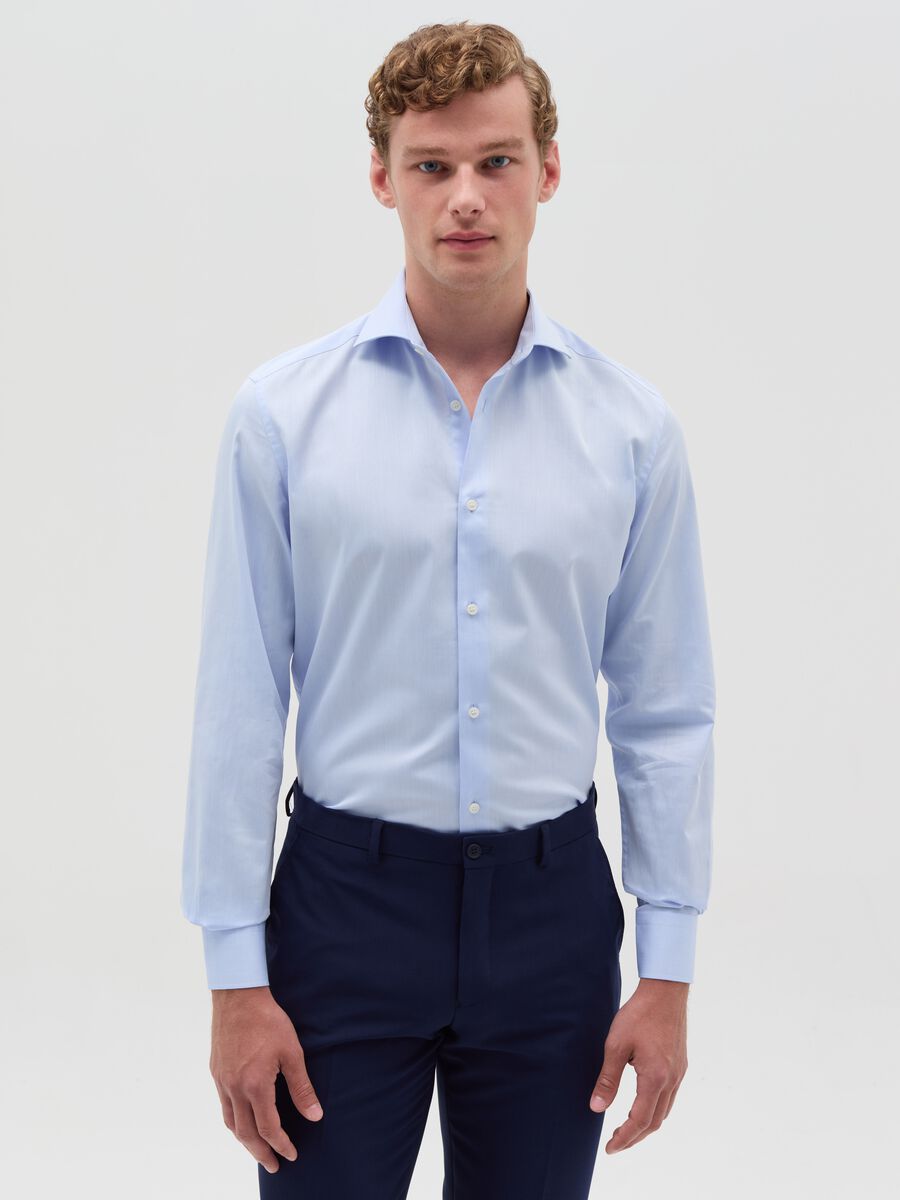 Camicia slim fit in cotone_0