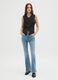 Blue denim cotton stretch flare jeans_0