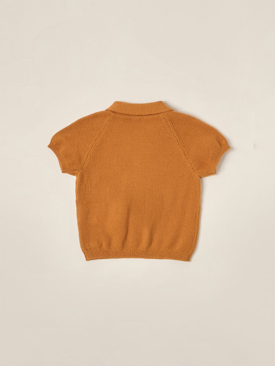 IANA newborn boy knit polo shirt in 100% cotton_1