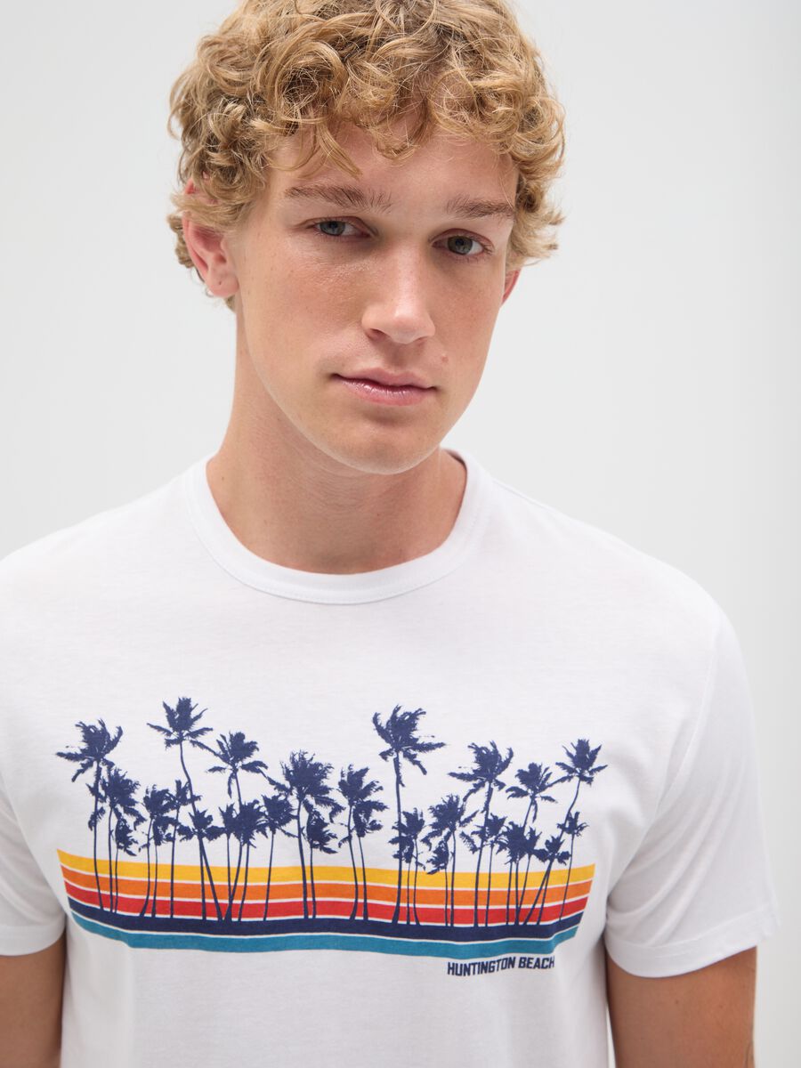 Men's white pure cotton t-shirt in regular fit_2