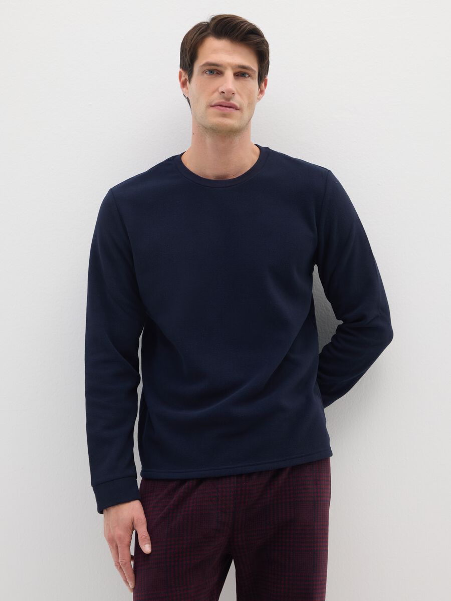 Regular fit blue fleece pyjamas_1