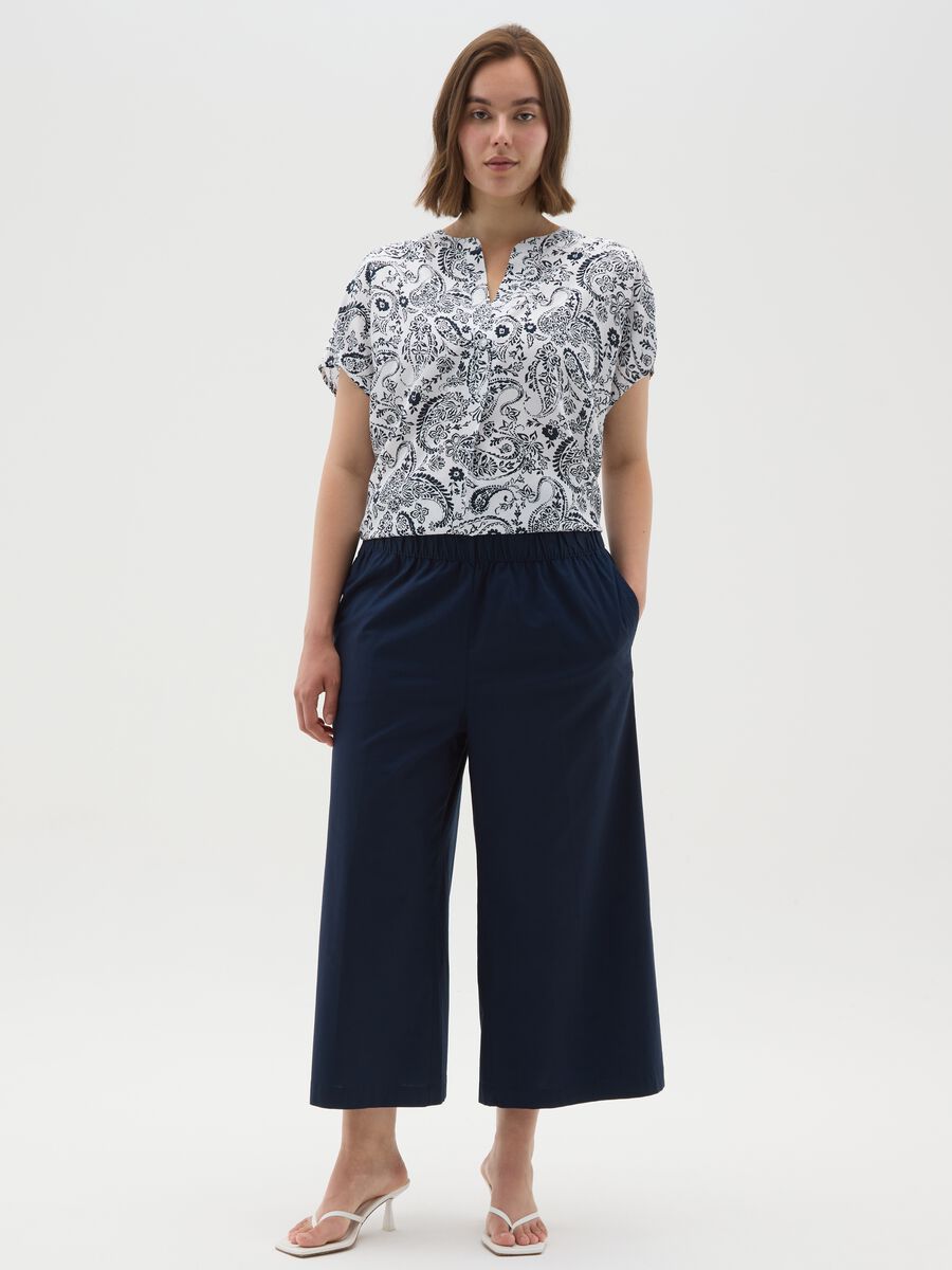 Women's short-sleeve shirt in pure multicolour viscose regular fit_1