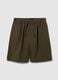 Men's green baggy shorts in 100% cotton_4