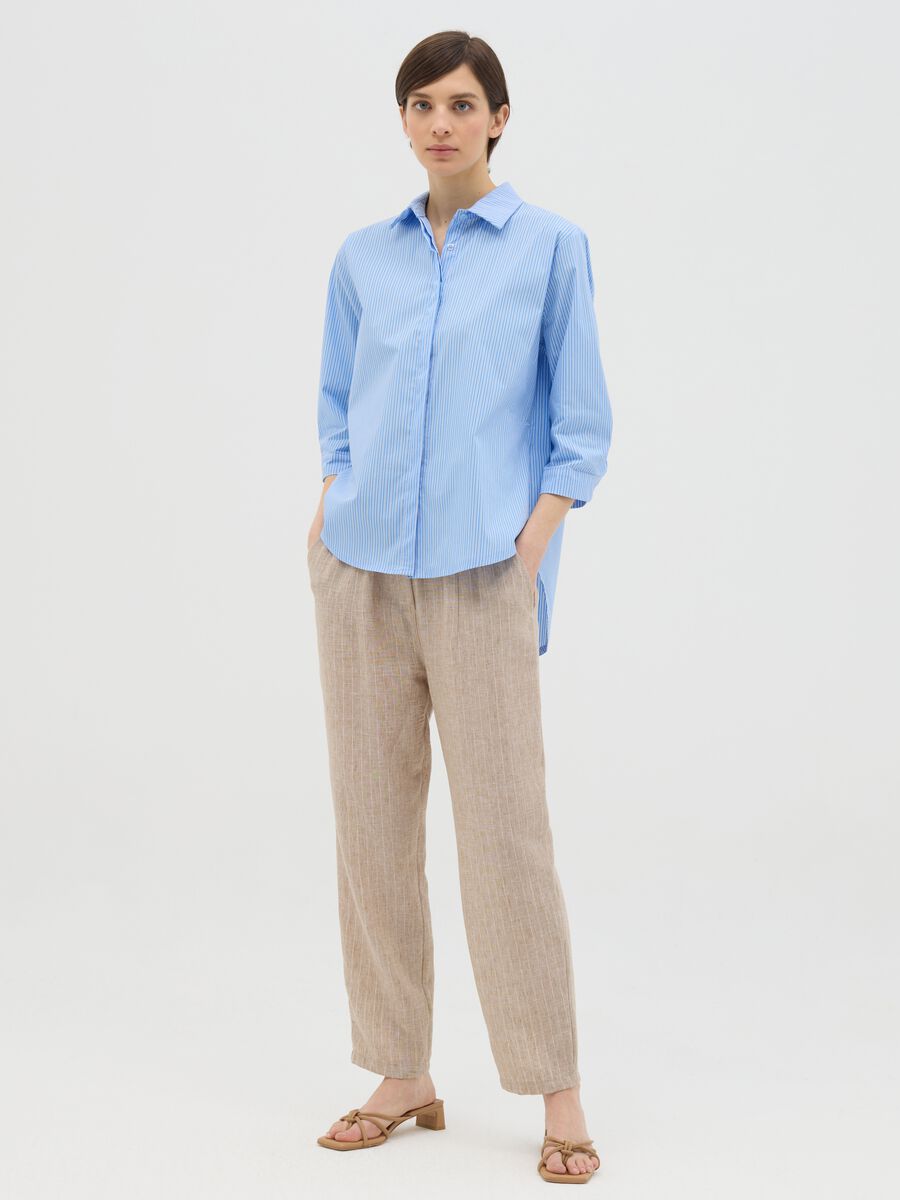 Beige trousers in stretch fabric_0