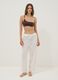 White pure viscose long trousers_0