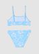 Girls&rsquo; light blue floral print bikini_1