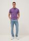 Purple slim fit pure cotton short sleeve polo_1