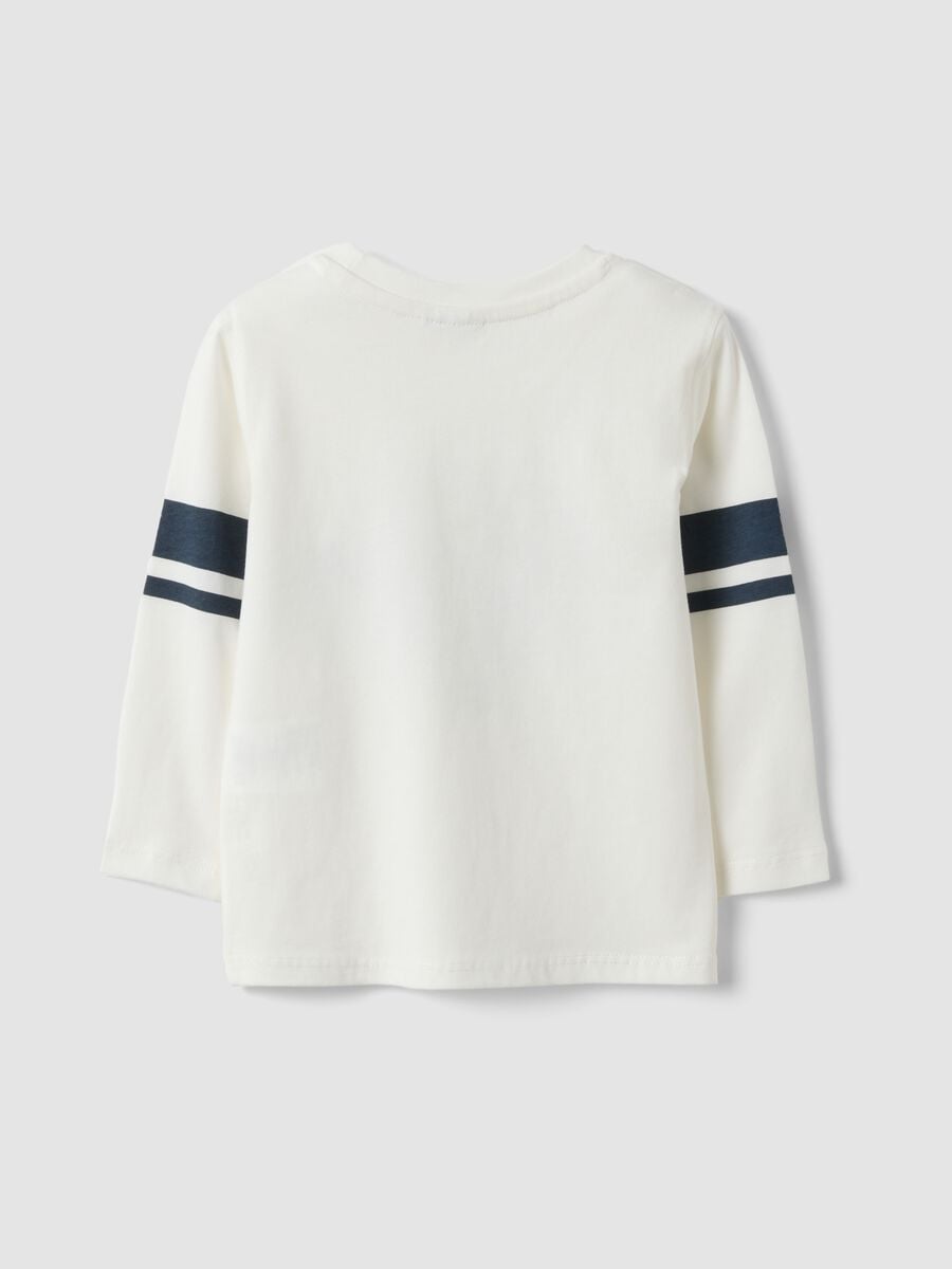 T-shirt bianca in puro cotone organico con girocollo per bimbo_1