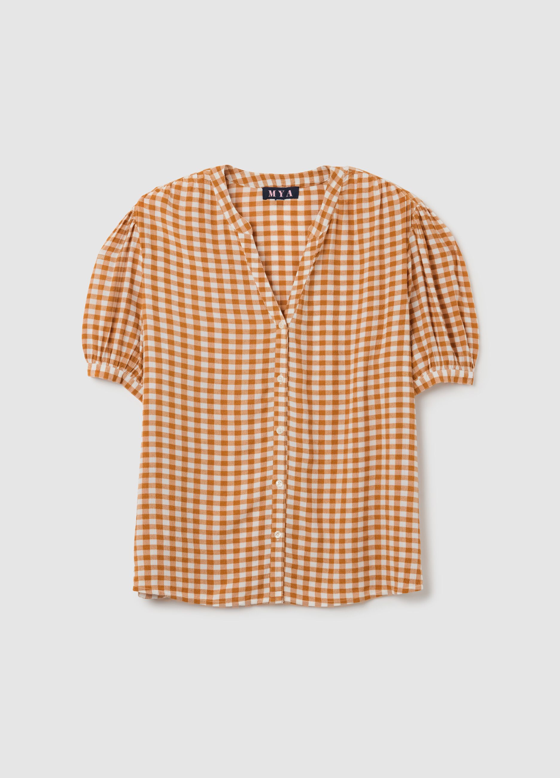 Orange and White Checkered Shirt Mya