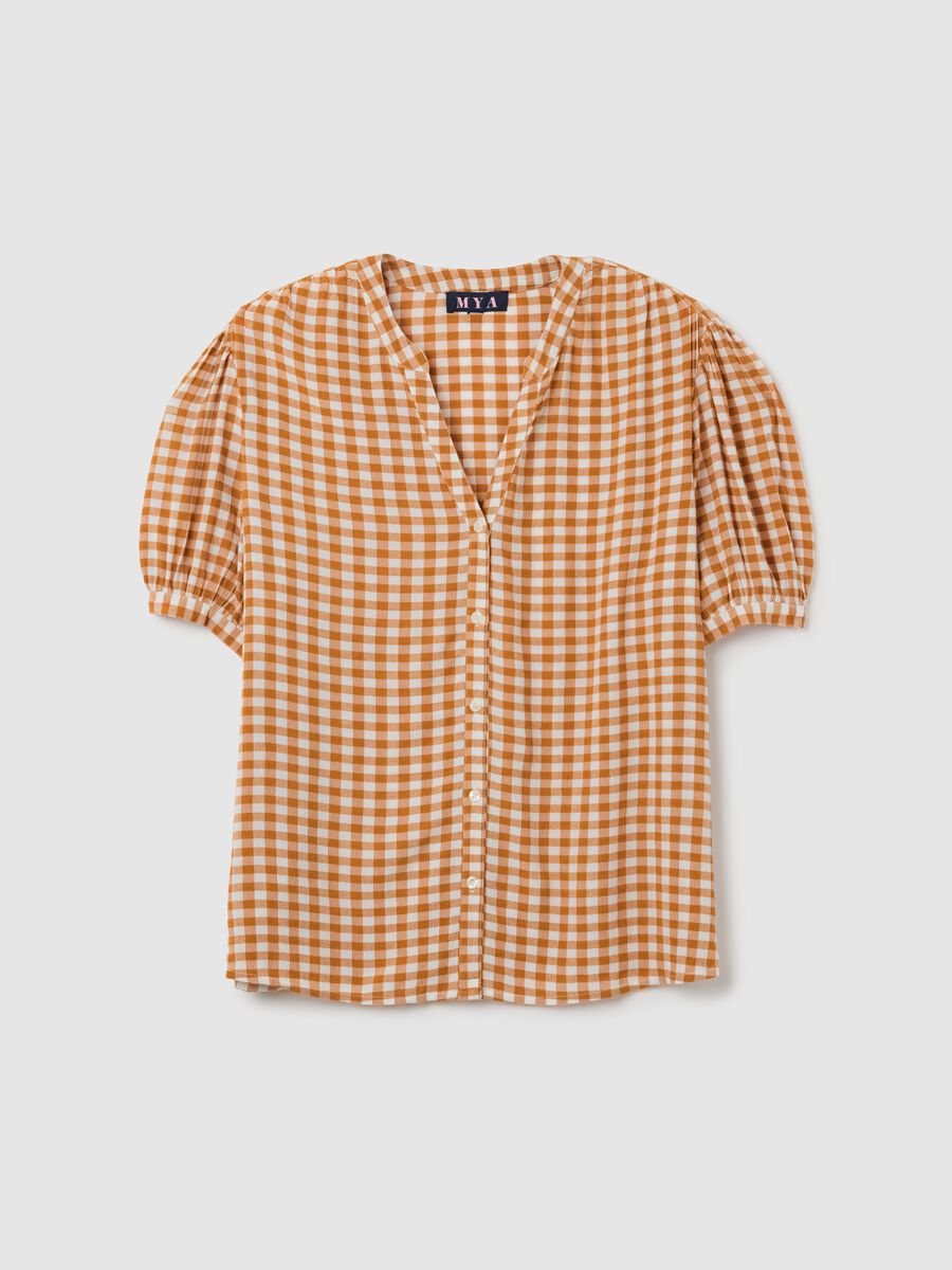 Orange and White Checkered Shirt Mya_4