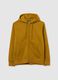 Yellow regular fit cotton blend hoodie with zip_4
