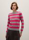 Grey and pink striped pure wool jumper_2