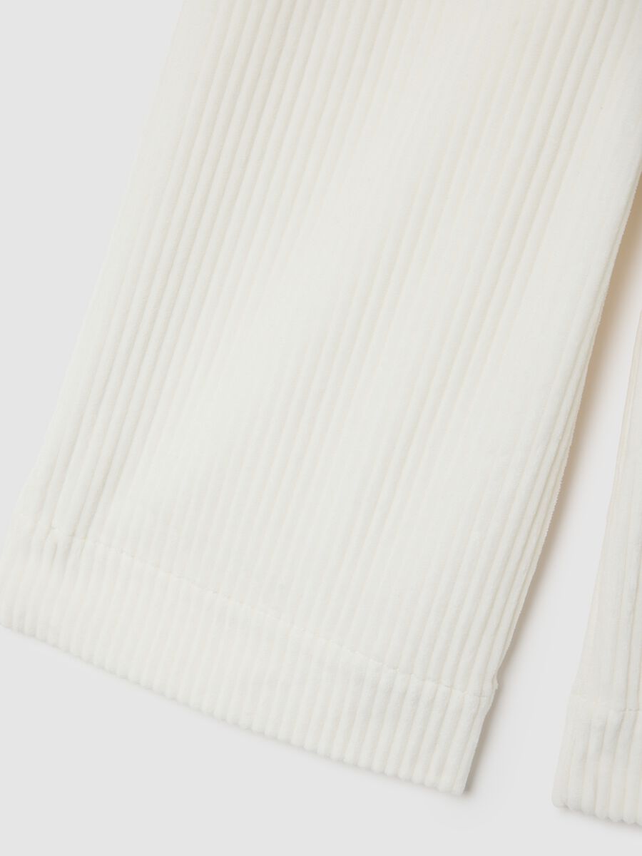 White regular-waist trousers in fabric blend_3