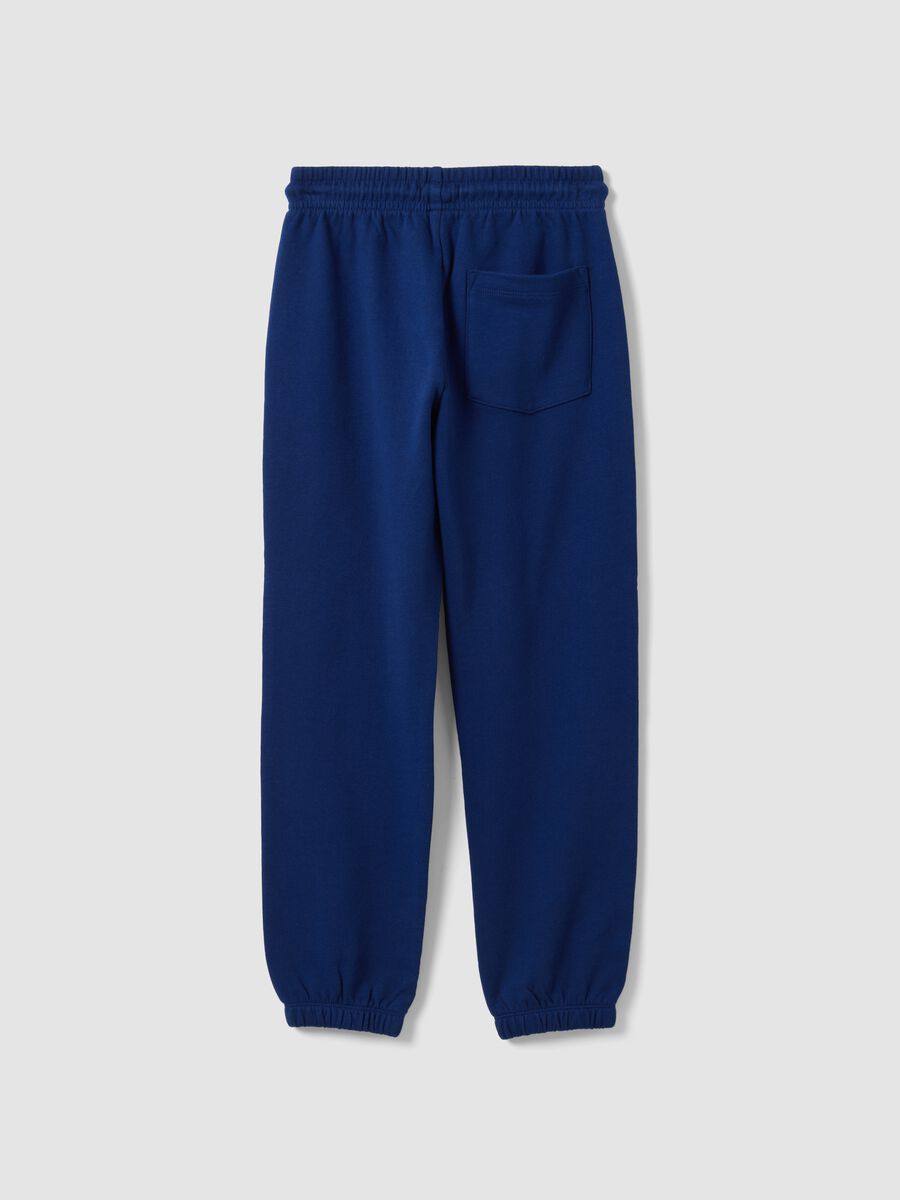 Jogger blu in puro cotone organico regular fit per bambino_1