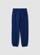 Blue regular-fit joggers in pure organic cotton for boys_1