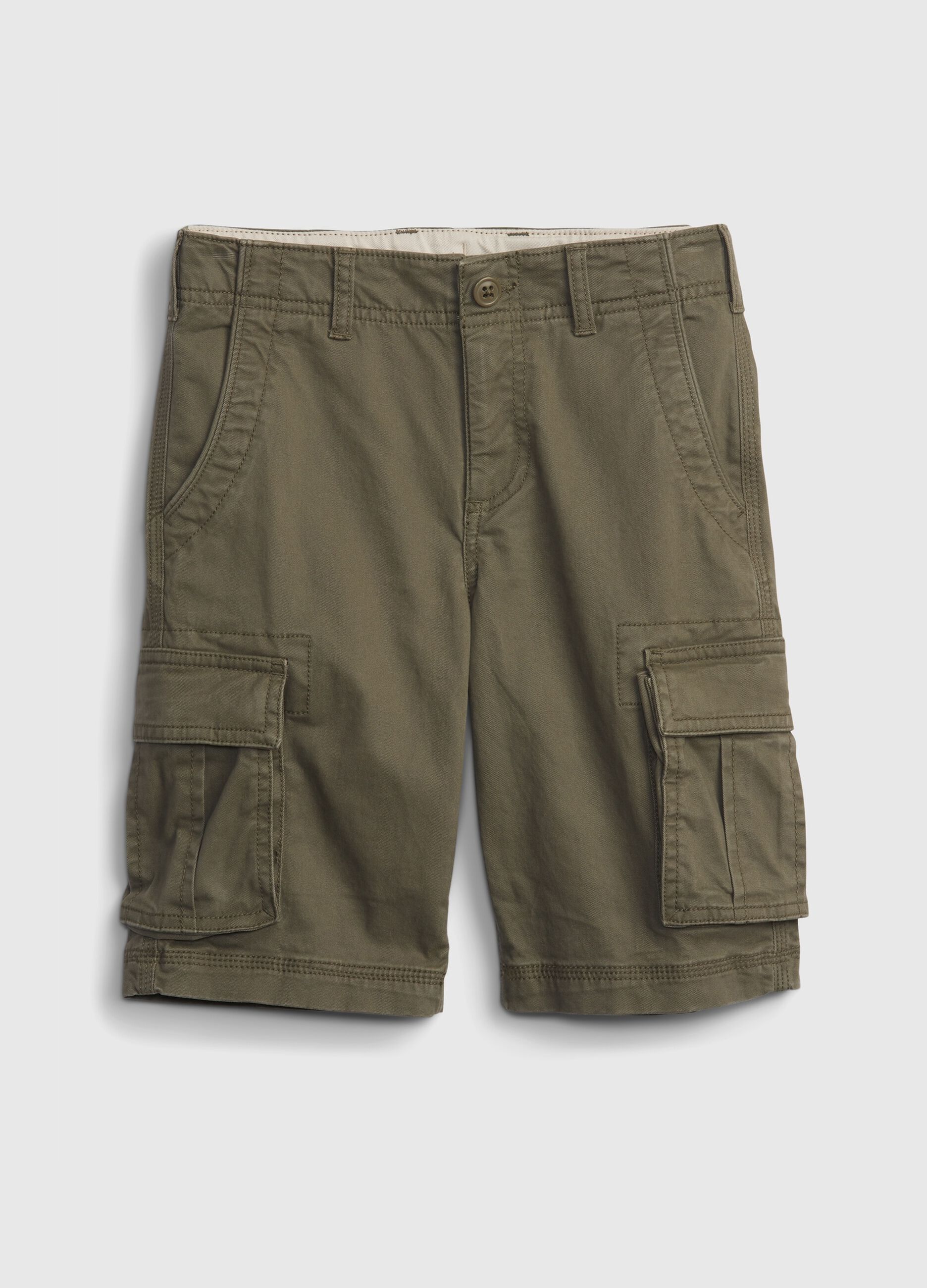 Stretch cotton cargo Bermuda shorts