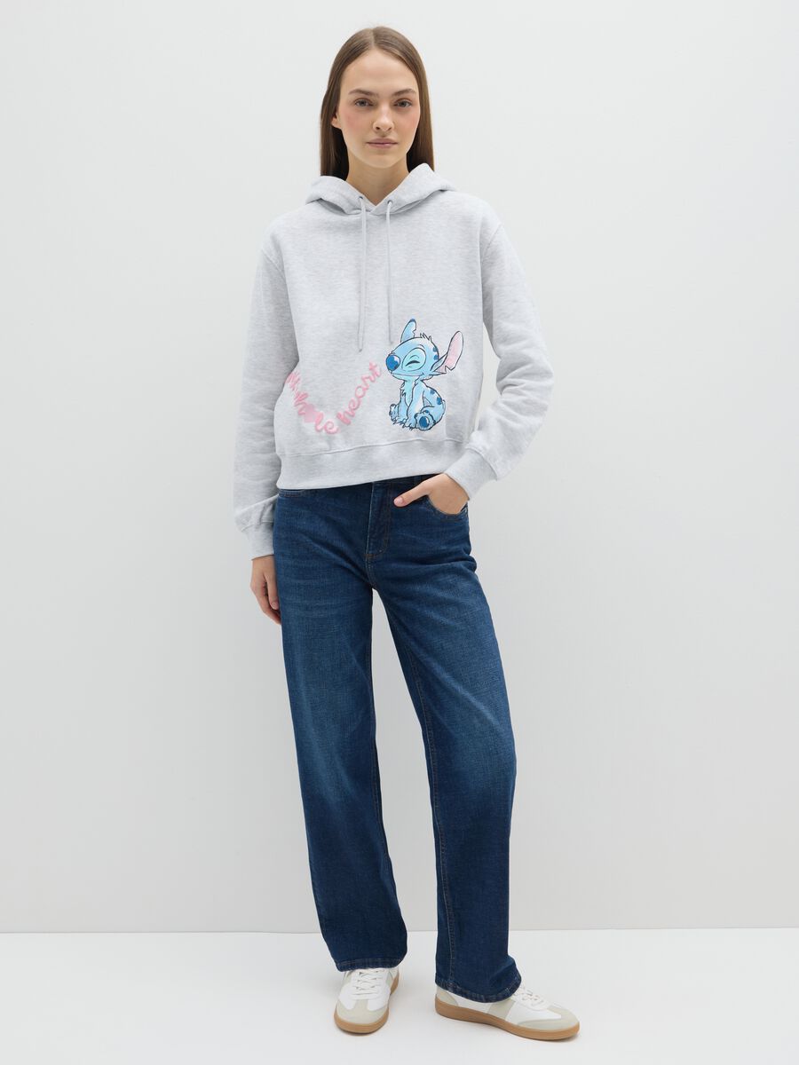 Felpa in misto cotone grigia regular fit_1