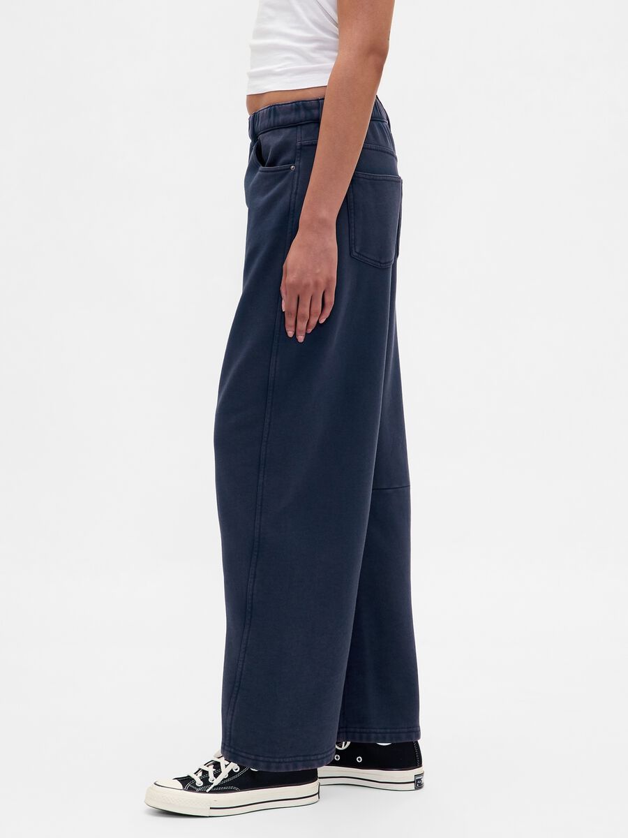 Pantaloni in misto cotone a gamba larga_3